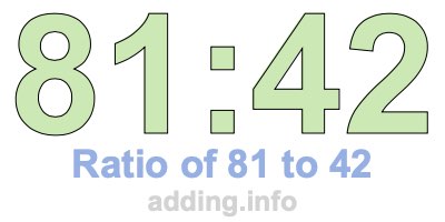 Ratio of 81 to 42