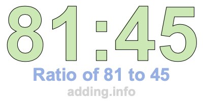 Ratio of 81 to 45