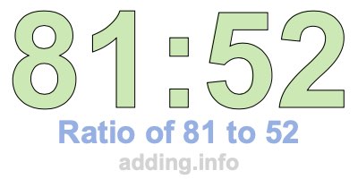 Ratio of 81 to 52