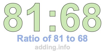 Ratio of 81 to 68 Ratio of 81 to 68