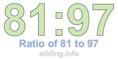Ratio of 81 to 97 Ratio of 81 to 97