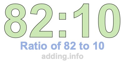 Ratio of 82 to 10 Ratio of 82 to 10