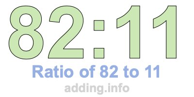 Ratio of 82 to 11 Ratio of 82 to 11