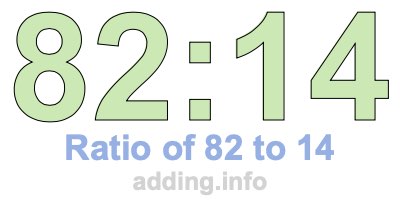 Ratio of 82 to 14 Ratio of 82 to 14