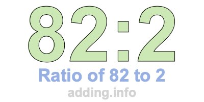 Ratio of 82 to 2 Ratio of 82 to 2