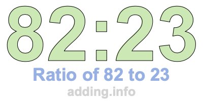 Ratio of 82 to 23 Ratio of 82 to 23