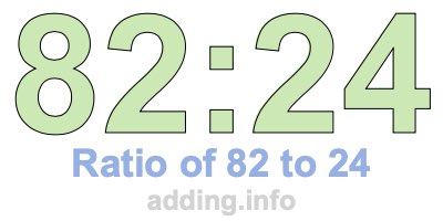 Ratio of 82 to 24 Ratio of 82 to 24