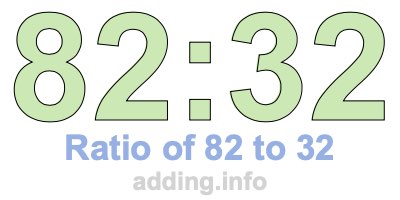 Ratio of 82 to 32