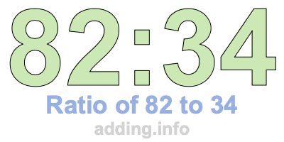 Ratio of 82 to 34 Ratio of 82 to 34