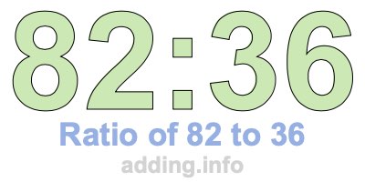 Ratio of 82 to 36 Ratio of 82 to 36