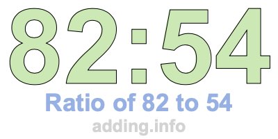 Ratio of 82 to 54 Ratio of 82 to 54