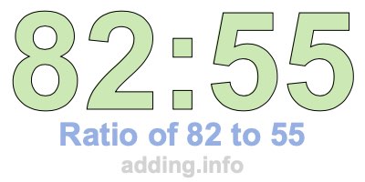 Ratio of 82 to 55 Ratio of 82 to 55