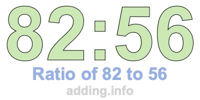 Ratio of 82 to 56 Ratio of 82 to 56