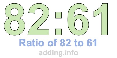 Ratio of 82 to 61 Ratio of 82 to 61