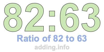 Ratio of 82 to 63 Ratio of 82 to 63