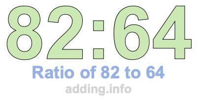 Ratio of 82 to 64 Ratio of 82 to 64
