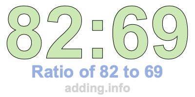 Ratio of 82 to 69 Ratio of 82 to 69