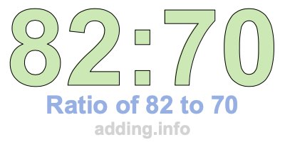 Ratio of 82 to 70 Ratio of 82 to 70