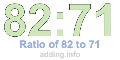 Ratio of 82 to 71 Ratio of 82 to 71
