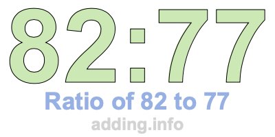 Ratio of 82 to 77 Ratio of 82 to 77