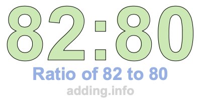 Ratio of 82 to 80 Ratio of 82 to 80