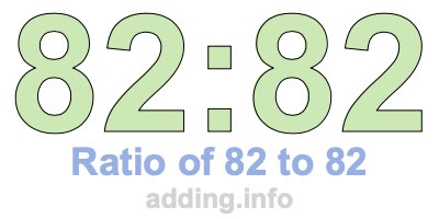 Ratio of 82 to 82 Ratio of 82 to 82