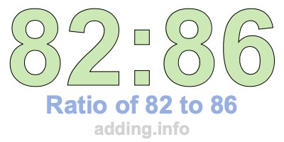 Ratio of 82 to 86