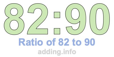 Ratio of 82 to 90 Ratio of 82 to 90
