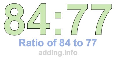 Ratio of 84 to 77