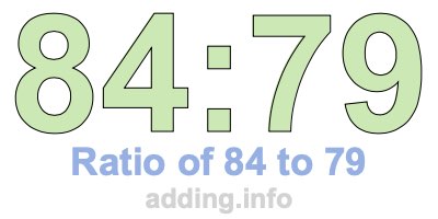 Ratio of 84 to 79 Ratio of 84 to 79