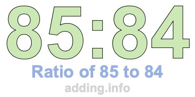 Ratio of 85 to 84