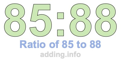 Ratio of 85 to 88