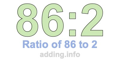Ratio of 86 to 2 Ratio of 86 to 2