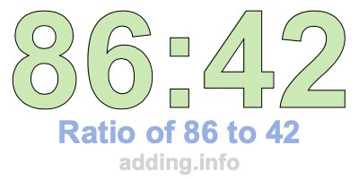 Ratio of 86 to 42 Ratio of 86 to 42