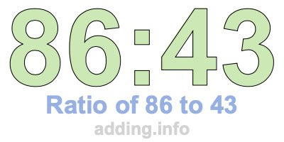 Ratio of 86 to 43 Ratio of 86 to 43