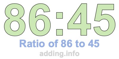 Ratio of 86 to 45 Ratio of 86 to 45