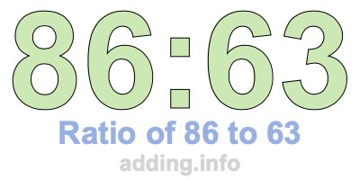 Ratio of 86 to 63 Ratio of 86 to 63