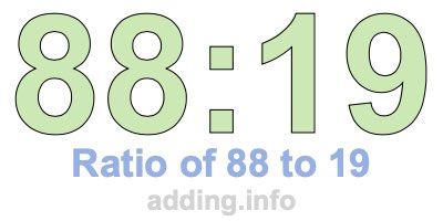 Ratio of 88 to 19 Ratio of 88 to 19