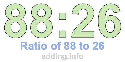 Ratio of 88 to 26 Ratio of 88 to 26