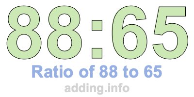 Ratio of 88 to 65 Ratio of 88 to 65