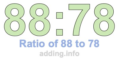 Ratio of 88 to 78 Ratio of 88 to 78
