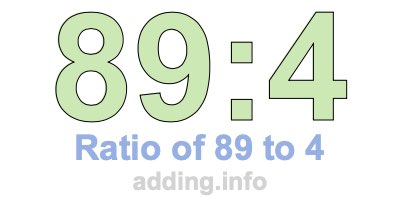 Ratio of 89 to 4