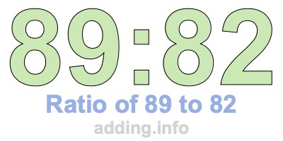 Ratio of 89 to 82