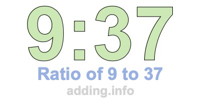 Ratio of 9 to 37 Ratio of 9 to 37