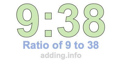 Ratio of 9 to 38 Ratio of 9 to 38
