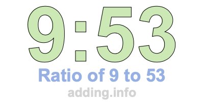 Ratio of 9 to 53 Ratio of 9 to 53