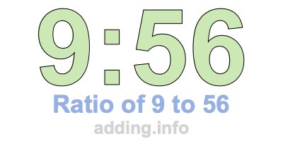 Ratio of 9 to 56 Ratio of 9 to 56