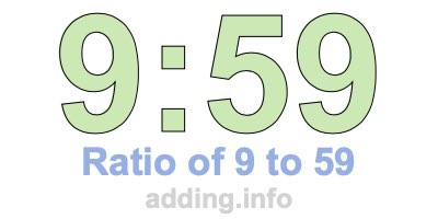 Ratio of 9 to 59 Ratio of 9 to 59