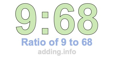 Ratio of 9 to 68