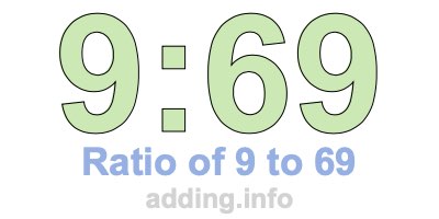 Ratio of 9 to 69